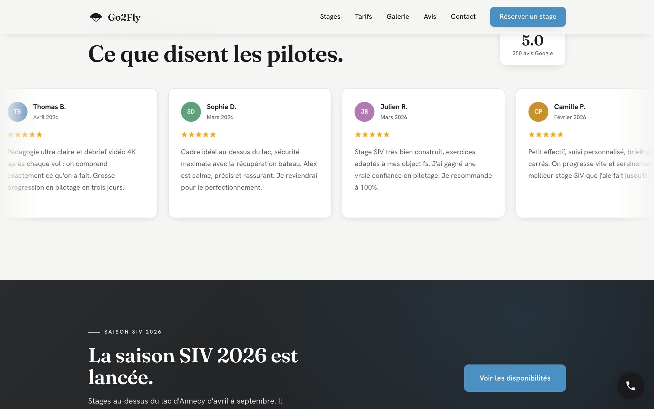 Les avis de pilotes, puis l’annonce de la saison SIV.